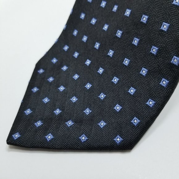 Brooks Brothers 346 Neck Tie - Black W/Blue Square - Picture 4 of 8